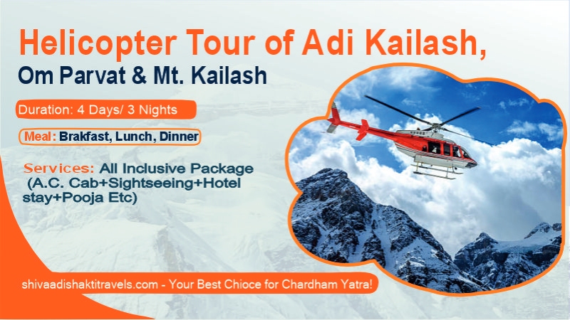Helicopter Tour of Adi Kailash, Om Parvat & Mt. Kailash